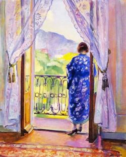 Henri Lebasque, The Blue Robe, 1920 reproduction peinte à la main