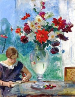 Henri Lebasque Woman Reading reproduction peinte à la main
