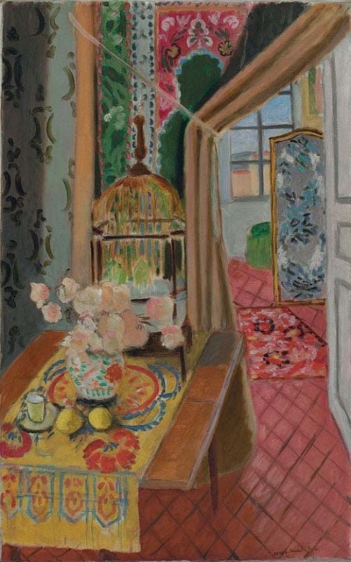 Henri Matisse, Interior Flowers And Parakeets 1924