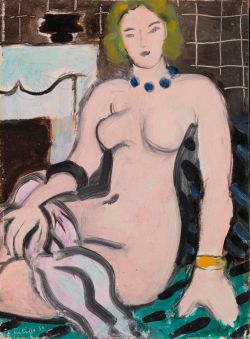 Henri Matisse, Nu Au Collier Bleu (Nude With Blue Necklace) reproduction peinte à la main