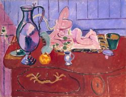 Henri Matisse Pink Statuette And Jug On A Red Chest Of Drawers France 1910 reproduction peinte à la main