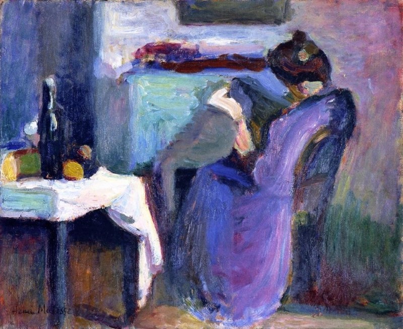 Henri Matisse, Reading Woman In Violet Dress 1898