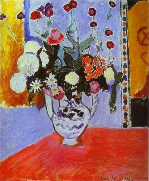 Henri Matisse Vase With Two Handles A Bunch Of Flowers 1907