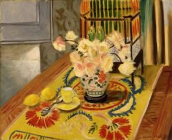 Henri Matisse Yellow Roses With Cage Of Parakeets 1924 reproduction peinte à la main