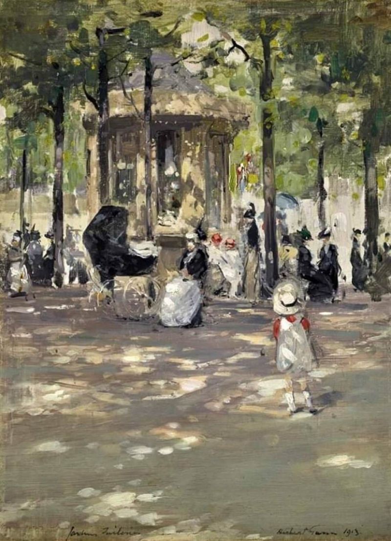 Herbert James Gunn Le Petit Cafe Tuileries Paris 1913