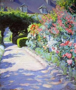 Hilda Rix Nicholas Cottage Garden reproduction peinte à la main