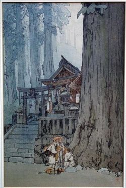 Hiroshi Yoshida Misty Day In Nikko 1937 reproduction peinte à la main
