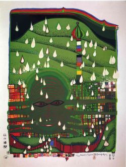 Peinture sur toile de Hnudertwasser Green Power reproduction peinte à la main