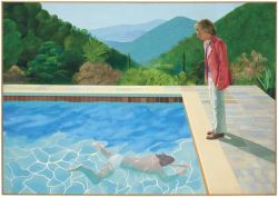 Peinture sur toile de Hockney Portrait Of An Artist - Pool With Two Figures - 1972 reproduction peinte à la main