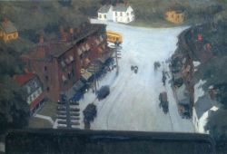 Hopper American Village reproduction peinte à la main