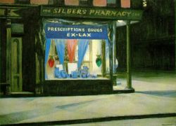 Hopper Drug Store reproduction peinte à la main