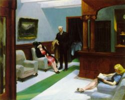Hopper Hotel Lobby reproduction peinte à la main