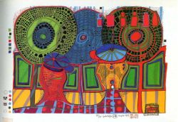 Peinture sur toile de Hundertwasser A Rainy Day With Waalter Kanpmann reproduction peinte à la main