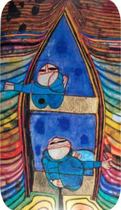 Peinture sur toile de Hundertwasser Boat Stamp reproduction peinte à la main