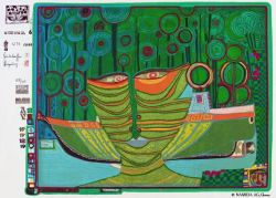 Peinture sur toile de Hundertwasser Columbus Rainy Day In India reproduction peinte à la main