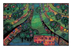 Peinture sur toile de Hundertwasser Green Town reproduction peinte à la main