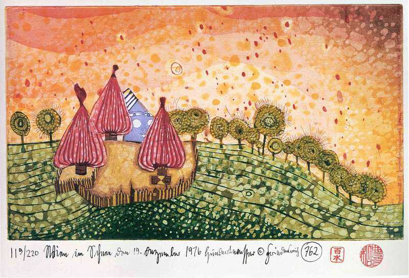 Hundertwasser Hide Under The Meadow It Begins To Rain