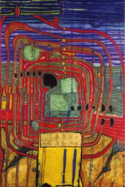 Peinture sur toile de Hundertwasser Hommage Au Tachisme reproduction peinte à la main