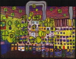 Peinture sur toile de Hundertwasser House In Vienna reproduction peinte à la main