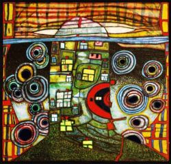 Peinture sur toile de Hundertwasser Human Environment Quatar reproduction peinte à la main