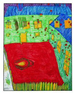 Peinture sur toile de Hundertwasser Jew S House In Austria reproduction peinte à la main