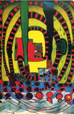 Peinture sur toile de Hundertwasser Journey 2 And Travel By Rail reproduction peinte à la main