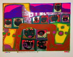 Peinture sur toile de Hundertwasser Kingdom Of The Toro reproduction peinte à la main