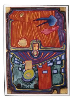 Peinture sur toile de Hundertwasser Little Palace Of Illness reproduction peinte à la main