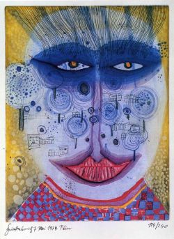Peinture sur toile de Hundertwasser Meadowman reproduction peinte à la main