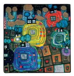 Peinture sur toile de Hundertwasser Pavilions And Bungalows reproduction peinte à la main