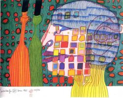 Peinture sur toile de Hundertwasser Shadow Of The Stars reproduction peinte à la main