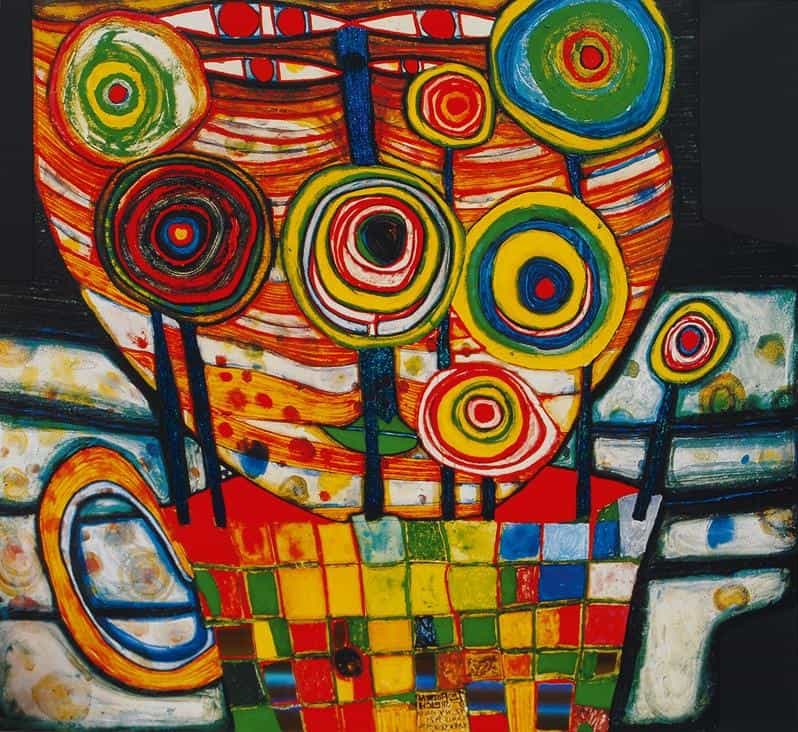Hundertwasser The Blob Grows In The Flower Pot C. 1975
