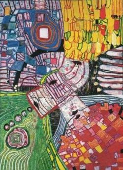 Peinture sur toile de Hundertwasser The Four Antipodes reproduction peinte à la main