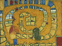 Peinture sur toile de Hundertwasser The Lion Of Venice 1962 reproduction peinte à la main