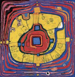 Peinture sur toile de Hundertwasser The Small Way reproduction peinte à la main