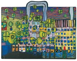 Peinture sur toile de Hundertwasser The Third Skin reproduction peinte à la main