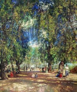 Isaak Brodsky, Alley in the Park, 1930 reproduction peinte à la main