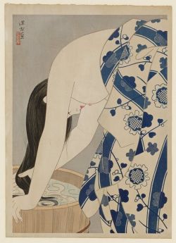 Itō Shinsui, Washing the Hair, 1952 reproduction peinte à la main