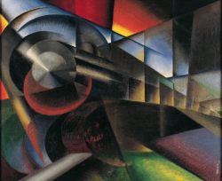 Ivo Pannaggi Speeding Train 1922 reproduction peinte à la main