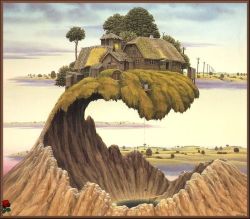 Peinture sur toile de Jacek Yerka - Please Dont Slam The Door reproduction peinte à la main