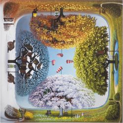 Peinture sur toile de Jacek Yerka Apple Calendar reproduction peinte à la main