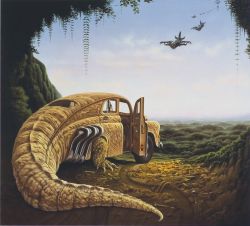 Peinture sur toile de Jacek Yerka Attack In The Morning reproduction peinte à la main