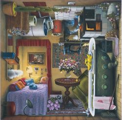 Peinture sur toile de Jacek Yerka Boudoir reproduction peinte à la main