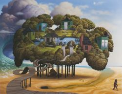 Peinture sur toile de Jacek Yerka Drain reproduction peinte à la main