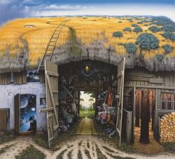 Peinture sur toile de Jacek Yerka Epitaph reproduction peinte à la main