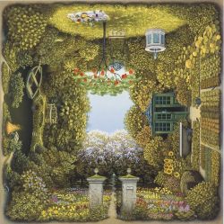 Peinture sur toile de Jacek Yerka Gardener S Garden reproduction peinte à la main