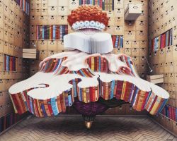 Peinture sur toile de Jacek Yerka Librarian reproduction peinte à la main