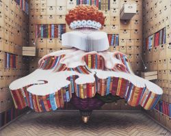 Jacek Yerka Librarian reproduction peinte à la main