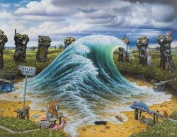 Peinture sur toile de Jacek Yerka Private Wave reproduction peinte à la main