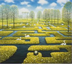 Peinture sur toile de Jacek Yerka Spring Maze reproduction peinte à la main